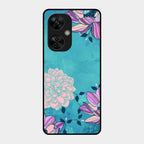 Blue Flower Glass Phone Cover for Oneplus Nord Ce 3 Lite 5G