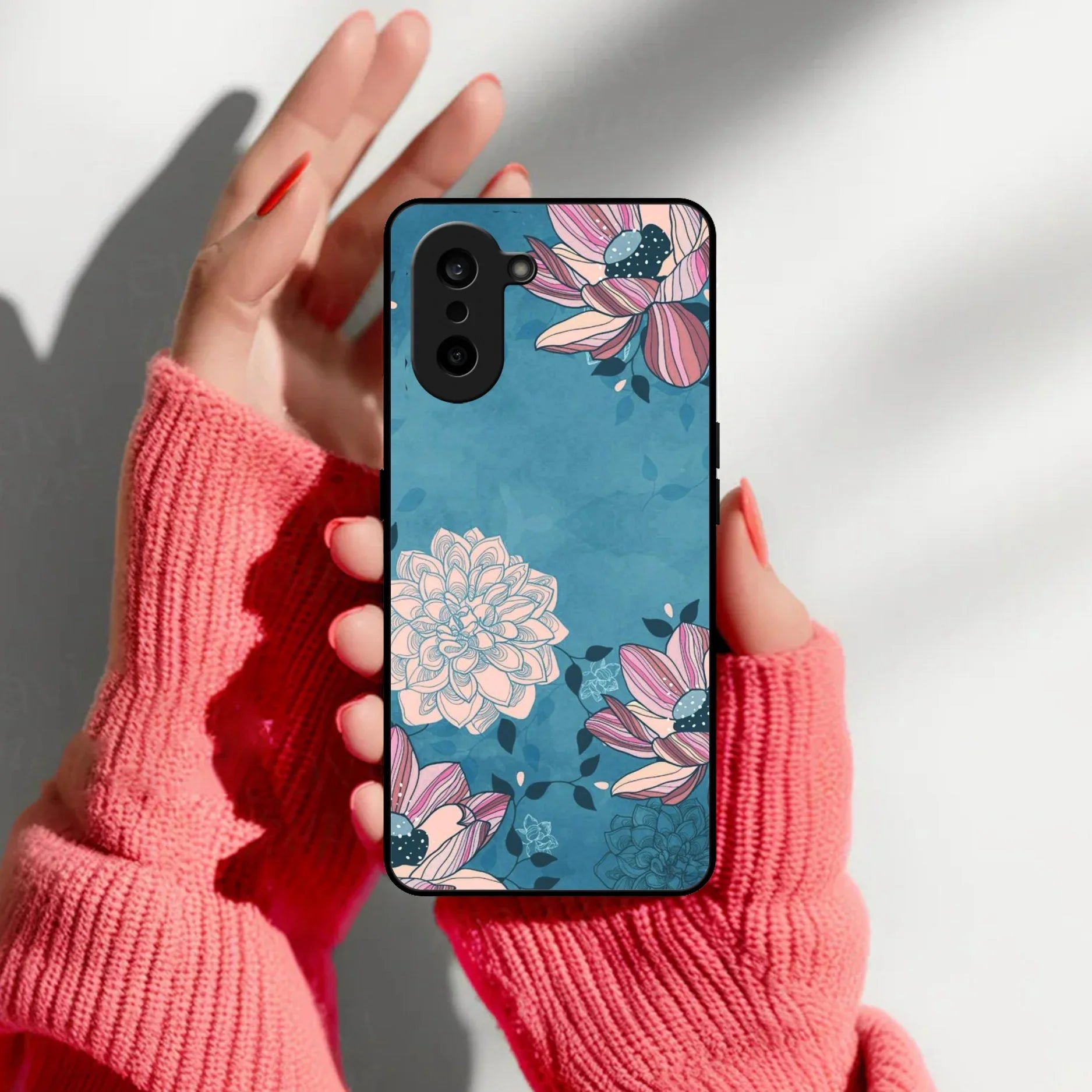 Blue Flower Glass Phone Cover for OnePlus - ShopOnCliQ