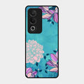 Blue Flower Glass Phone Cover for Oppo A3 Pro 5G