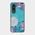 Blue Flower Glass Phone Cover for Oppo A5 5G