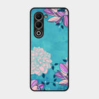 Blue Flower Glass Phone Cover for Oppo A5 5G