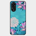 Blue Flower Glass Phone Cover for Oppo A78 5G