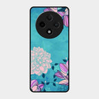 Blue Flower Glass Phone Cover for Oppo F27 Pro Plus 5G