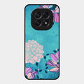 Blue Flower Glass Phone Cover for Oppo F29 5G