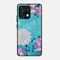Blue Flower Glass Phone Cover for Oppo F31 5G