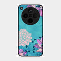 Blue Flower Glass Phone Cover for Oppo Find X8 5G