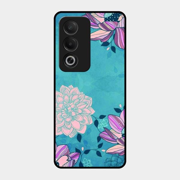 Blue Flower Glass Phone Cover for Oppo K12X 5G