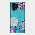 Blue Flower Glass Phone Cover for Oppo K13 Turbo 5G