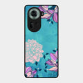 Blue Flower Glass Phone Cover for Oppo Reno 11 5G