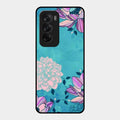 Blue Flower Glass Phone Cover for Oppo Reno 12 5G