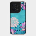Blue Flower Glass Phone Cover for Oppo Reno 8 5G