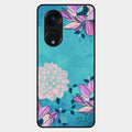 Blue Flower Glass Phone Cover for Oppo Reno 8T 5G