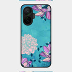 Blue Flower Glass Phone Cover for Poco F7 5G