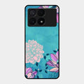 Blue Flower Glass Phone Cover for Poco X6 Pro 5G