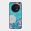 Blue Flower Glass Phone Cover for Realme 13 Plus 5G