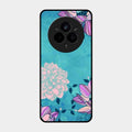 Blue Flower Glass Phone Cover for Realme 14 Pro Plus 5G