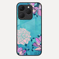 Blue Flower Glass Phone Cover for Realme 15T 5G