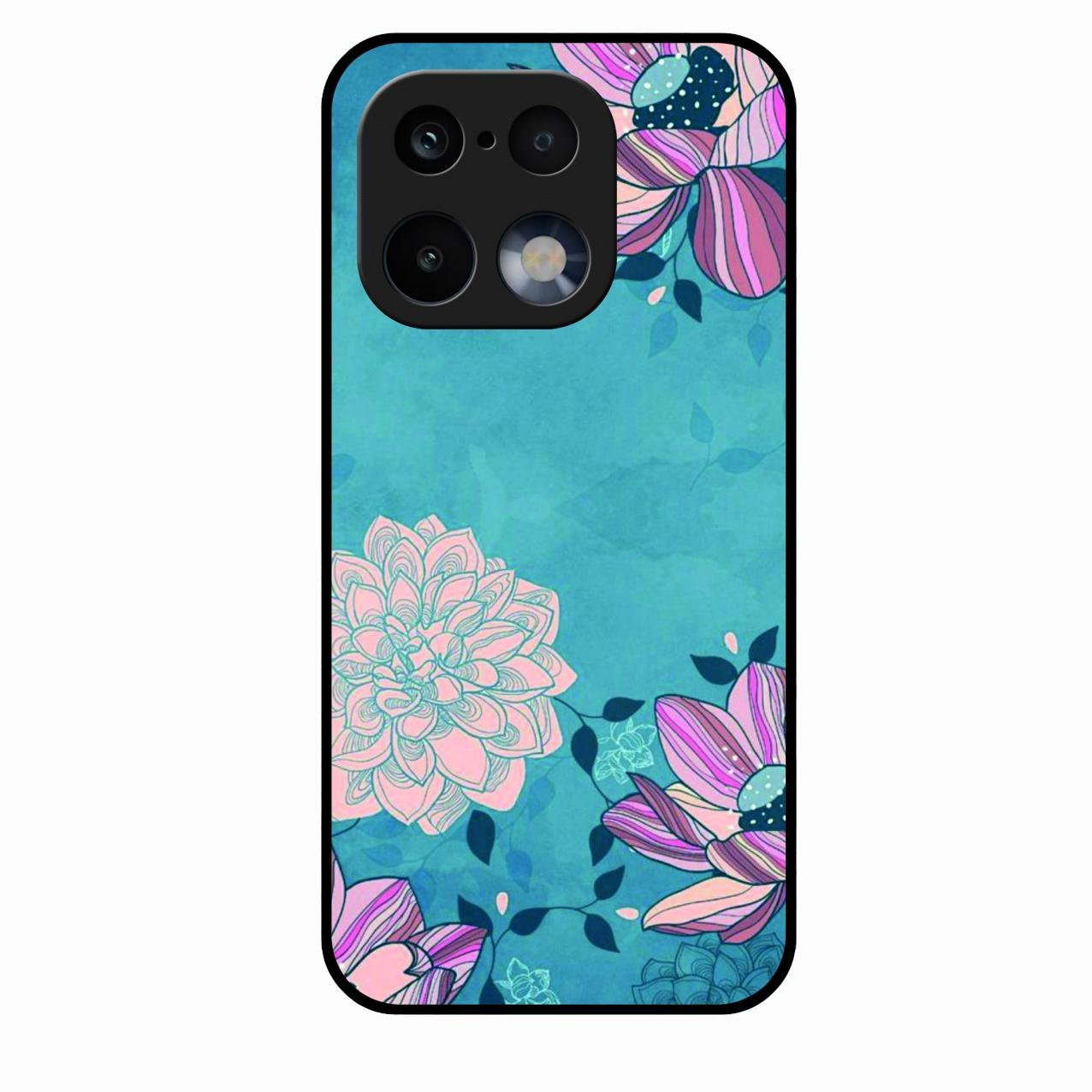 Blue Flower Glass Phone Cover for Realme 16 Pro 5G