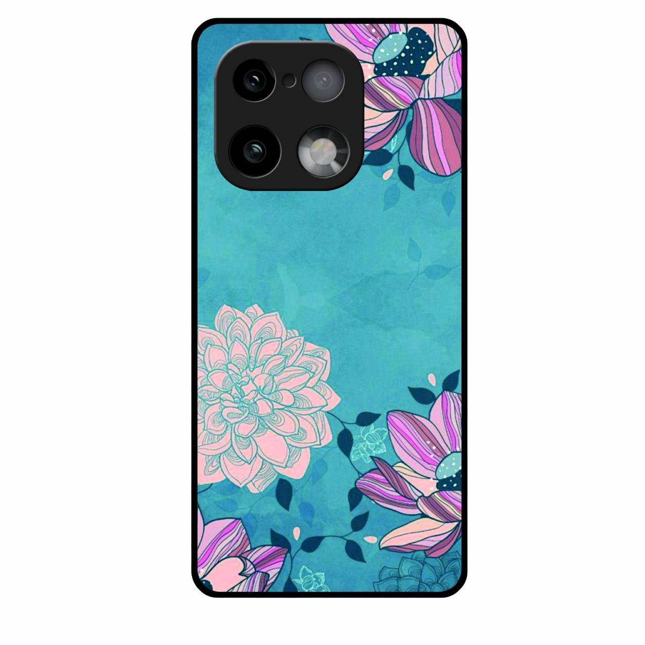 Blue Flower Glass Phone Cover for Realme 16 Pro Plus 5G
