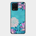 Blue Flower Glass Phone Cover for Realme 8 Pro