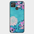 Blue Flower Glass Phone Cover for Realme C21Y