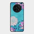 Blue Flower Glass Phone Cover for Realme C65 5G