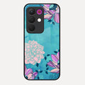 Blue Flower Glass Phone Cover for Realme C85 5G