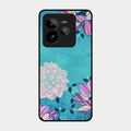 Blue Flower Glass Phone Cover for Realme Gt 7 Pro