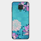 Blue Flower Glass Phone Cover for Redmi Note 10 Lite