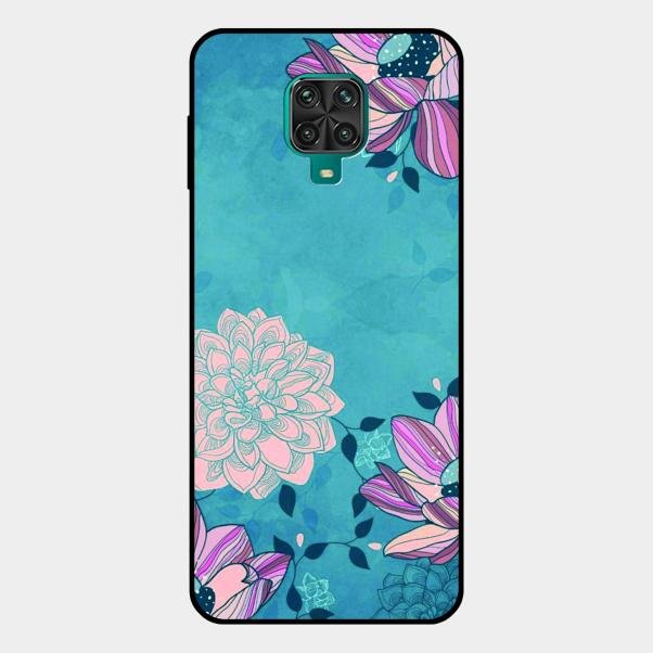 Blue Flower Glass Phone Cover for Redmi Note 10 Lite