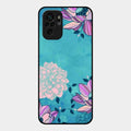Blue Flower Glass Phone Cover for Redmi Note 10