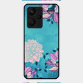 Blue Flower Glass Phone Cover for Redmi Note 13 Pro Plus 5G