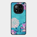 Blue Flower Glass Phone Cover for Redmi Note 14 Pro Plus 5G