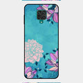 Blue Flower Glass Phone Cover for Redmi Note 9 Pro