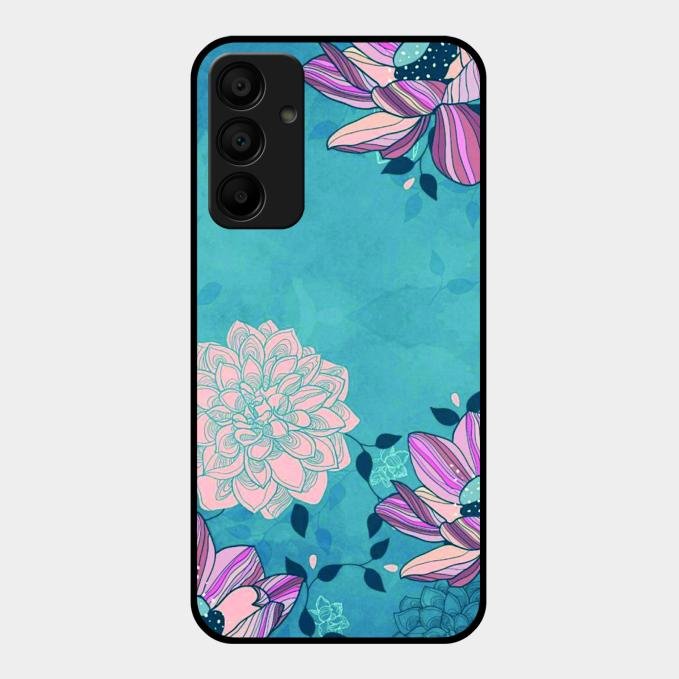 Blue Flower Glass Phone Cover for Samsung Galaxy A15 5G