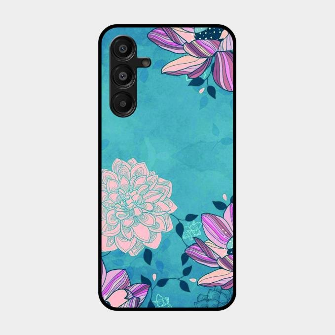 Blue Flower Glass Phone Cover for Samsung Galaxy A16 5G