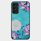 Blue Flower Glass Phone Cover for Samsung Galaxy A34 5G