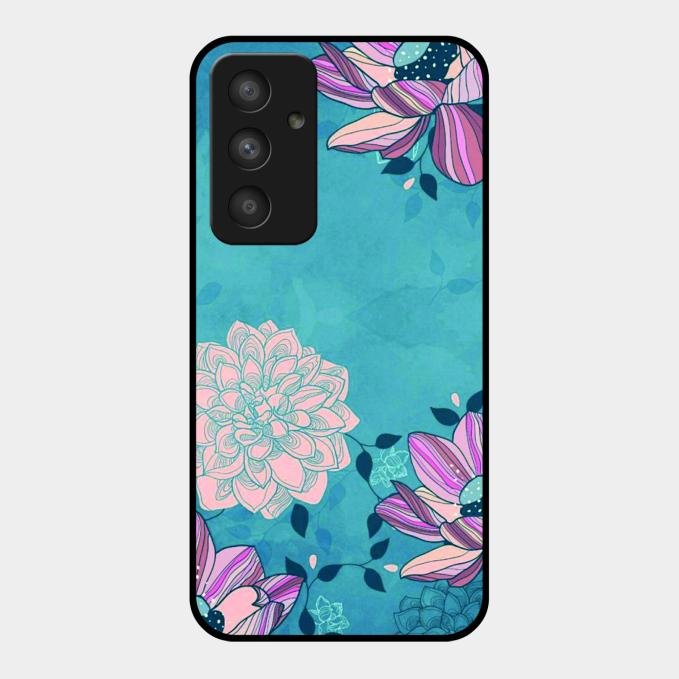 Blue Flower Glass Phone Cover for Samsung Galaxy A54 5G