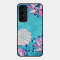 Blue Flower Glass Phone Cover for Samsung Galaxy A55 5G