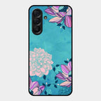 Blue Flower Glass Phone Cover for Samsung Galaxy A56 5G
