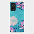 Blue Flower Glass Phone Cover for Samsung Galaxy F13