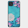 Blue Flower Glass Phone Cover for Samsung Galaxy F42 5G