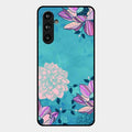 Blue Flower Glass Phone Cover for Samsung Galaxy F54 5G