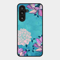 Blue Flower Glass Phone Cover for Samsung Galaxy F55 5G