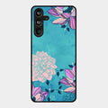 Blue Flower Glass Phone Cover for Samsung Galaxy M55 5G