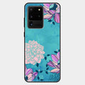 Blue Flower Glass Phone Cover for Samsung Galaxy S20 Ultra