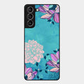 Blue Flower Glass Phone Cover for Samsung Galaxy S21