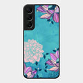Blue Flower Glass Phone Cover for Samsung Galaxy S22 5G