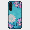 Blue Flower Glass Phone Cover for Samsung Galaxy S23 Fe 5G