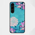 Blue Flower Glass Phone Cover for Samsung Galaxy S25 FE 5G